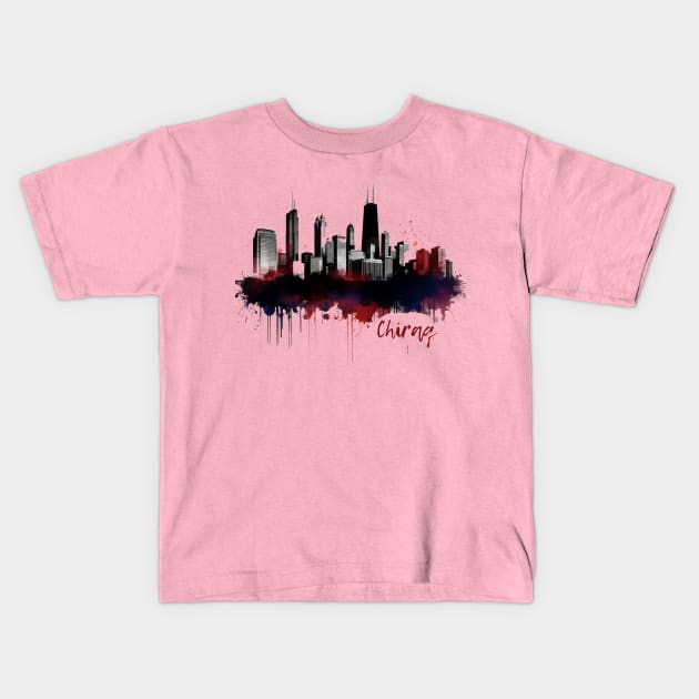 Chicago Skyline Chiraq Kids T-Shirt by Andrew World